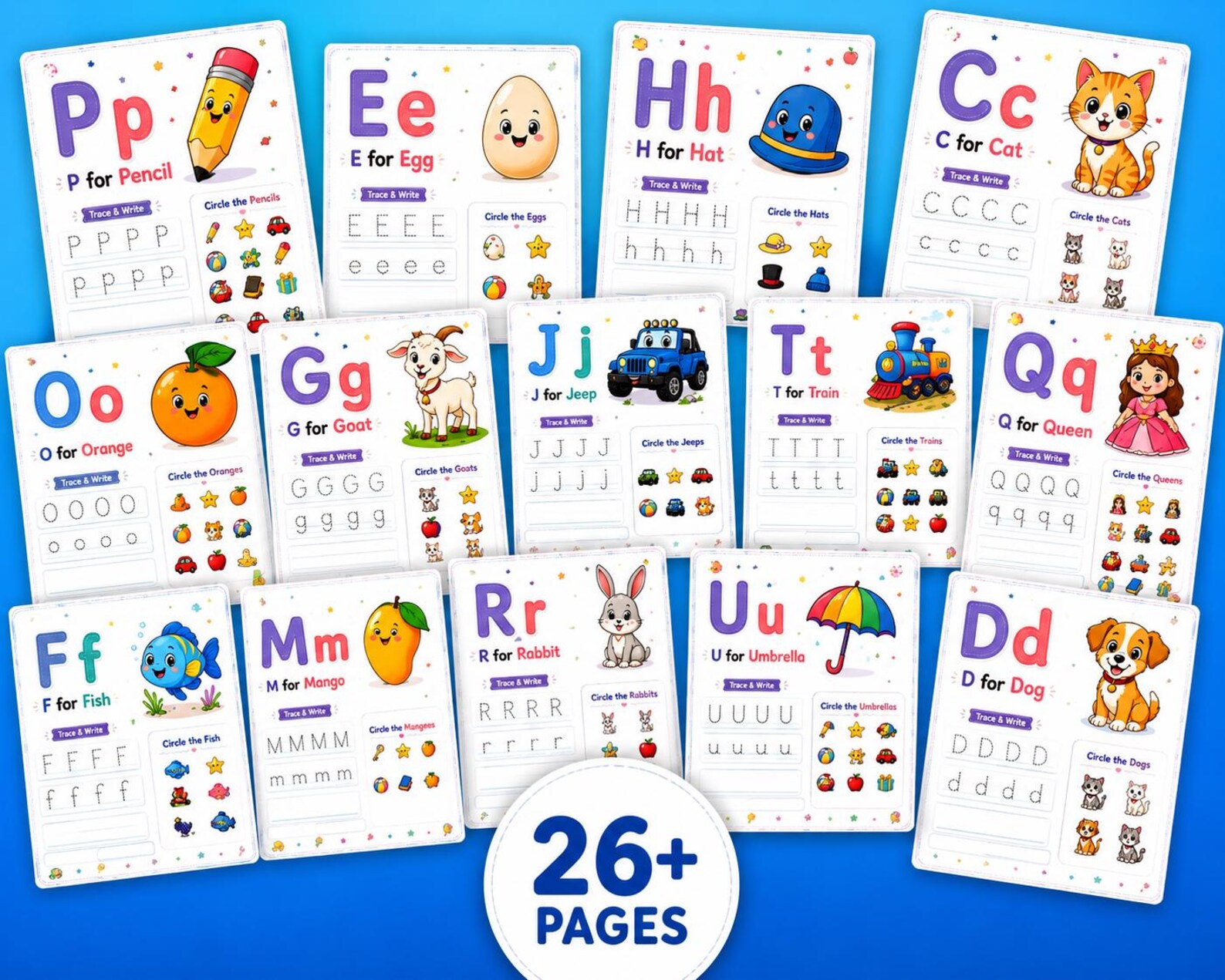 CuteLearner printable Alphabet Tracing Worksheets A–Z Printable | Preschool & Kindergarten Letter Tracing Practice | ABC Handwriting Activity for Kids | Dat It — preview 5